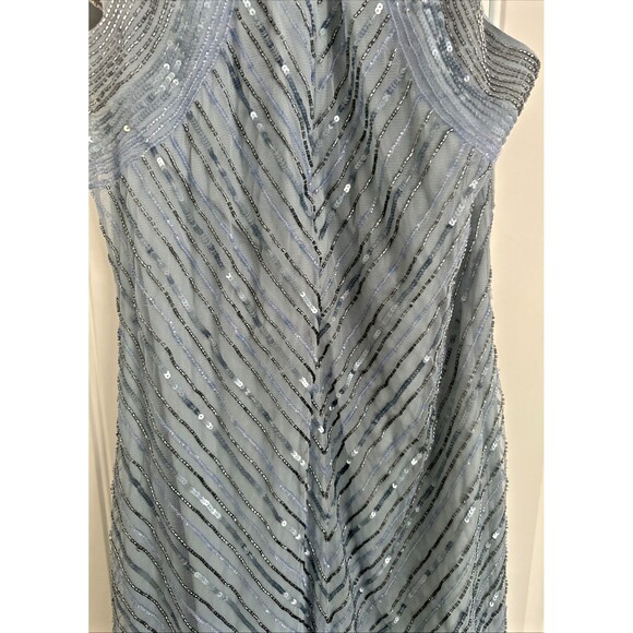 Lauren Ralph Lauren Women's Beaded Mesh Halter PartyCocktail Dress Light Blue 12 - Picture 13 of 13